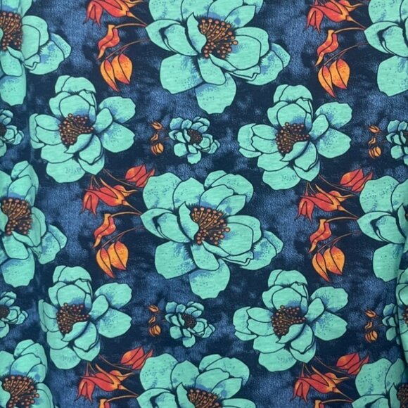 Hurley Floral Print Tshirt Mens Small Blue Orange New WOT Crew Neck - Picture 7 of 8